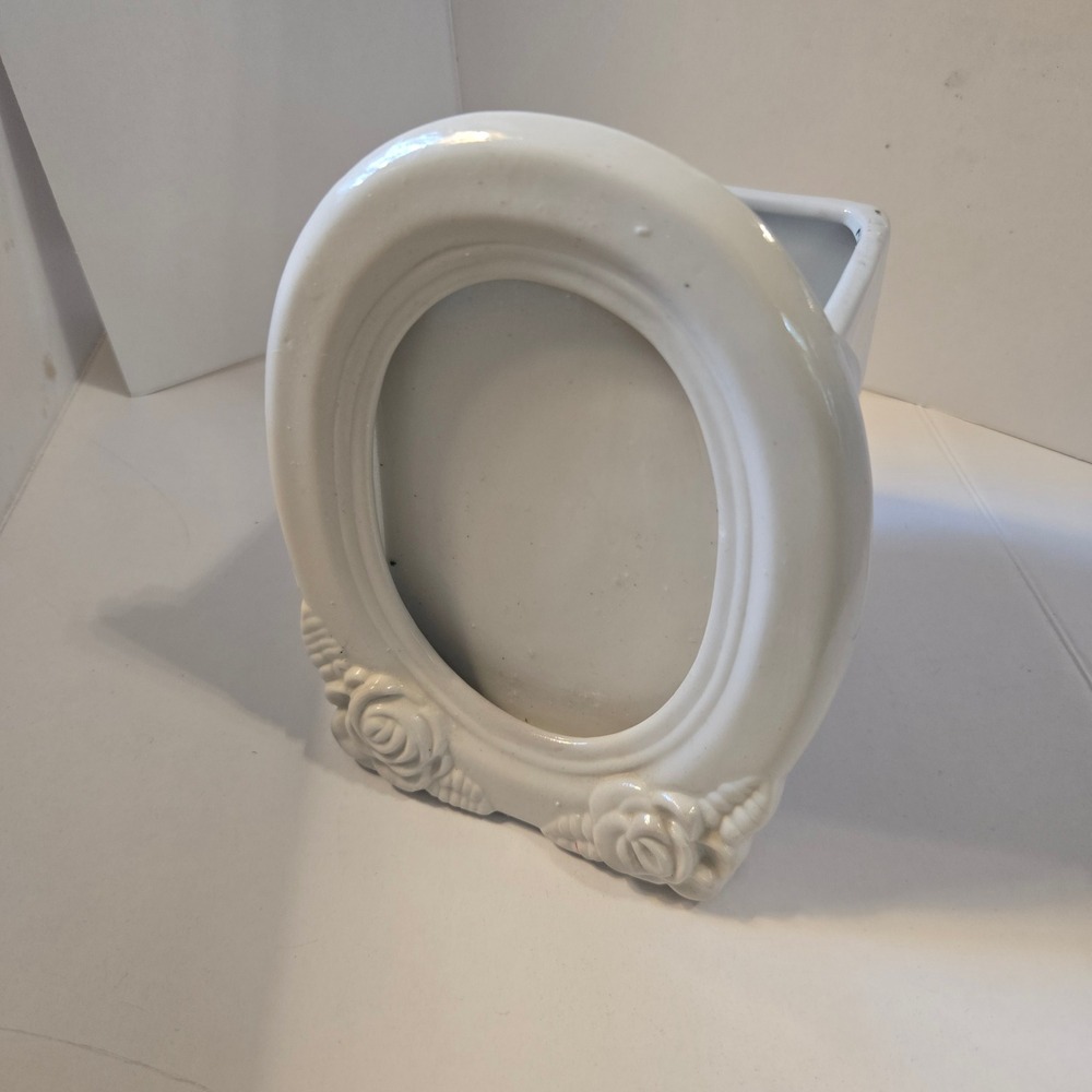 Cottagecore Teleflora Picture Frame Planter White Ceramic Rose Floral Home Decor